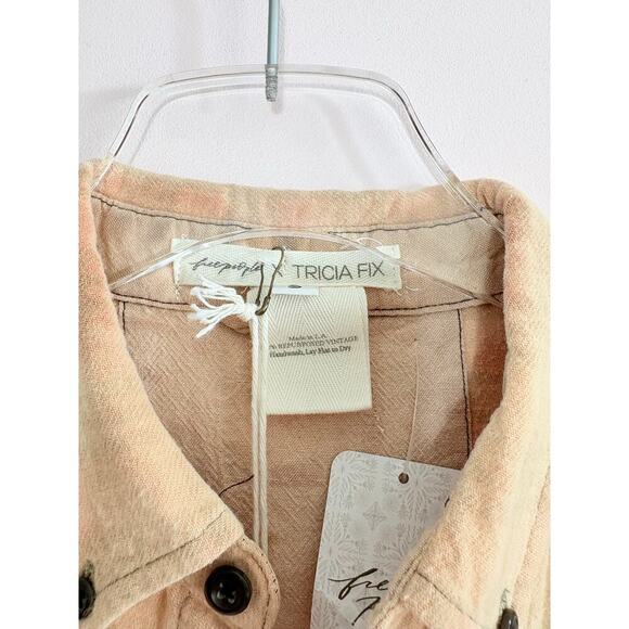 FREE PEOPLE x TRICIA FIX FREDDY PLAID MAXI TOP IN PINK COMBO SIZE SMALL - Picture 4 of 7